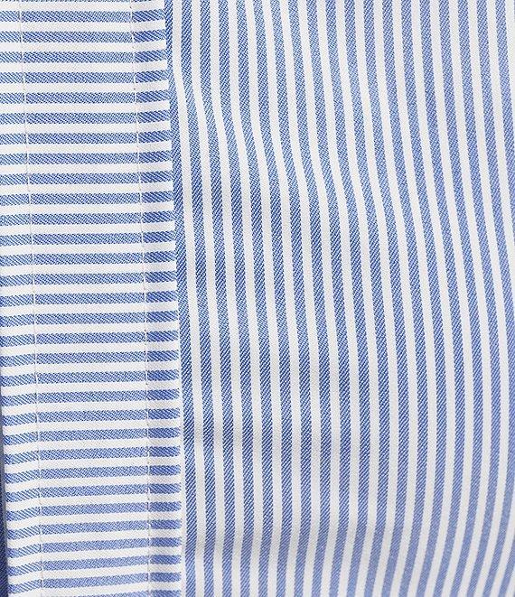 Southern Tide Kamryn brrr°® Intercoastal Stripe Print Short Sleeve Collared V-Neck Shift Dress Product Image