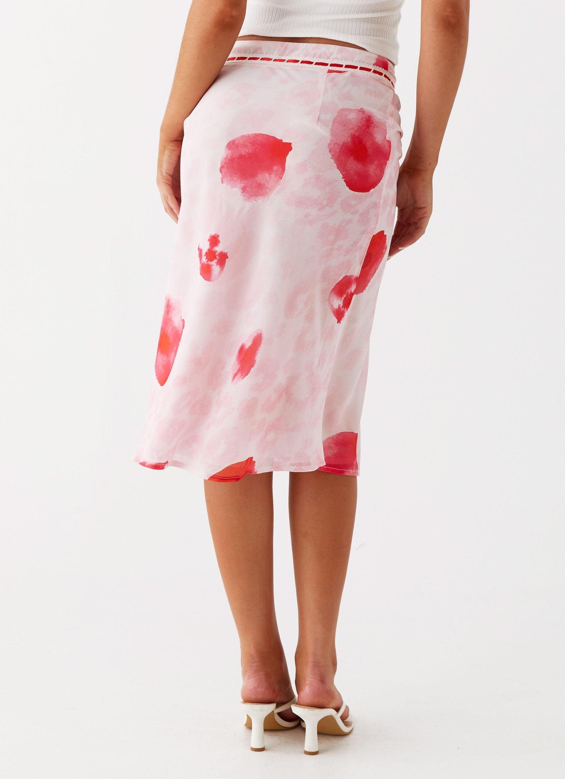 Peony Quartz Midi Skirt - Pink Poppy Product Image