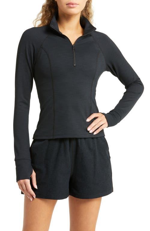 Beyond Yoga Take A Hike Heather Rib Zip Pullover Top Product Image