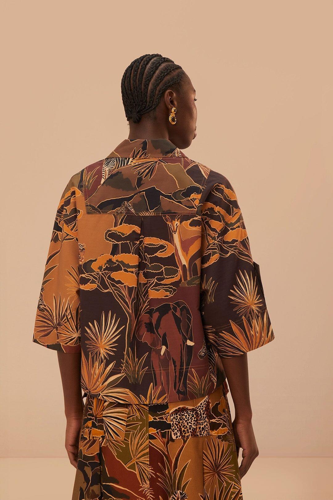 Savana Dream Caramel Utility Blouse, SAVANA DREAM CARAMEL / L Product Image