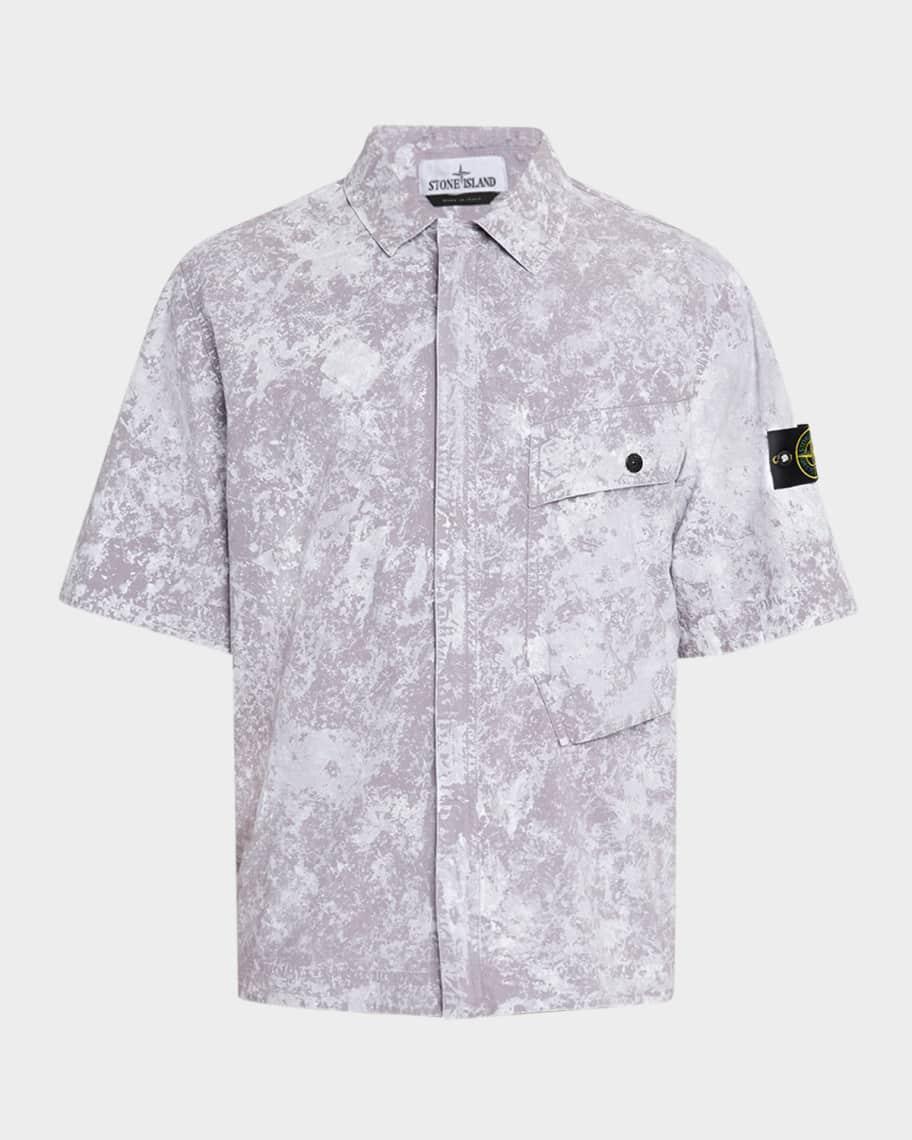 Mens Marbled Concealed-Zip Shirt Product Image