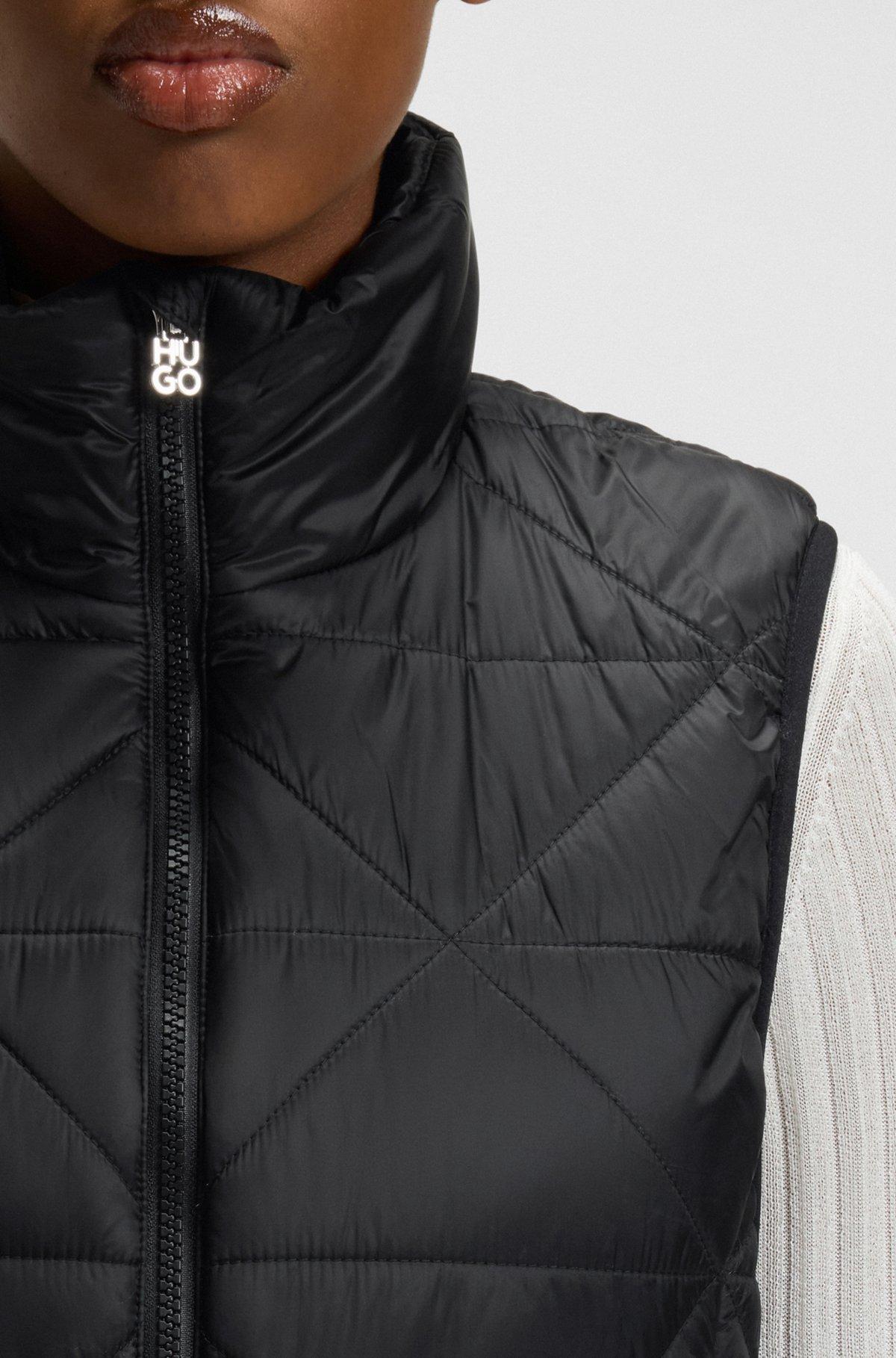 HUGO - Padded gilet with triangle quilting - Black Product Image