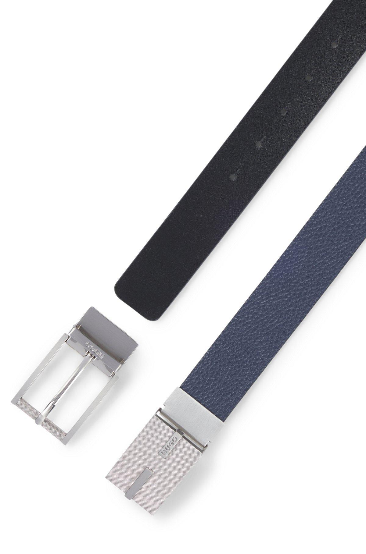 HUGO - Reversible belt in Italian leather - Black Product Image