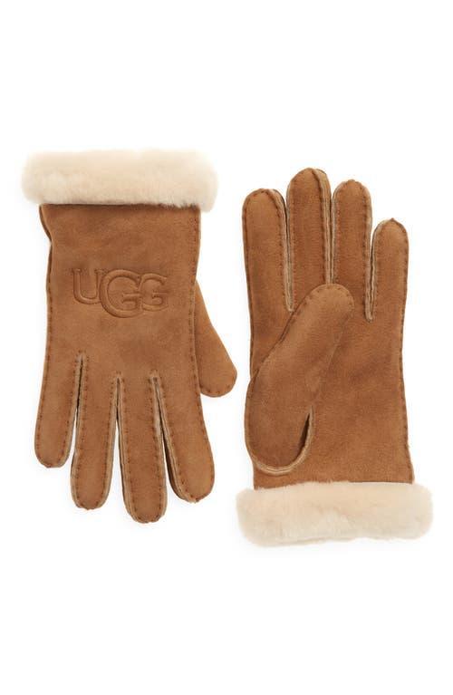 Embroidered Logo Sheepskin Gloves Product Image