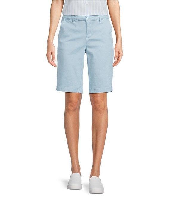 NYDJ Stretch Twill Flat Front High Rise Shorts Product Image