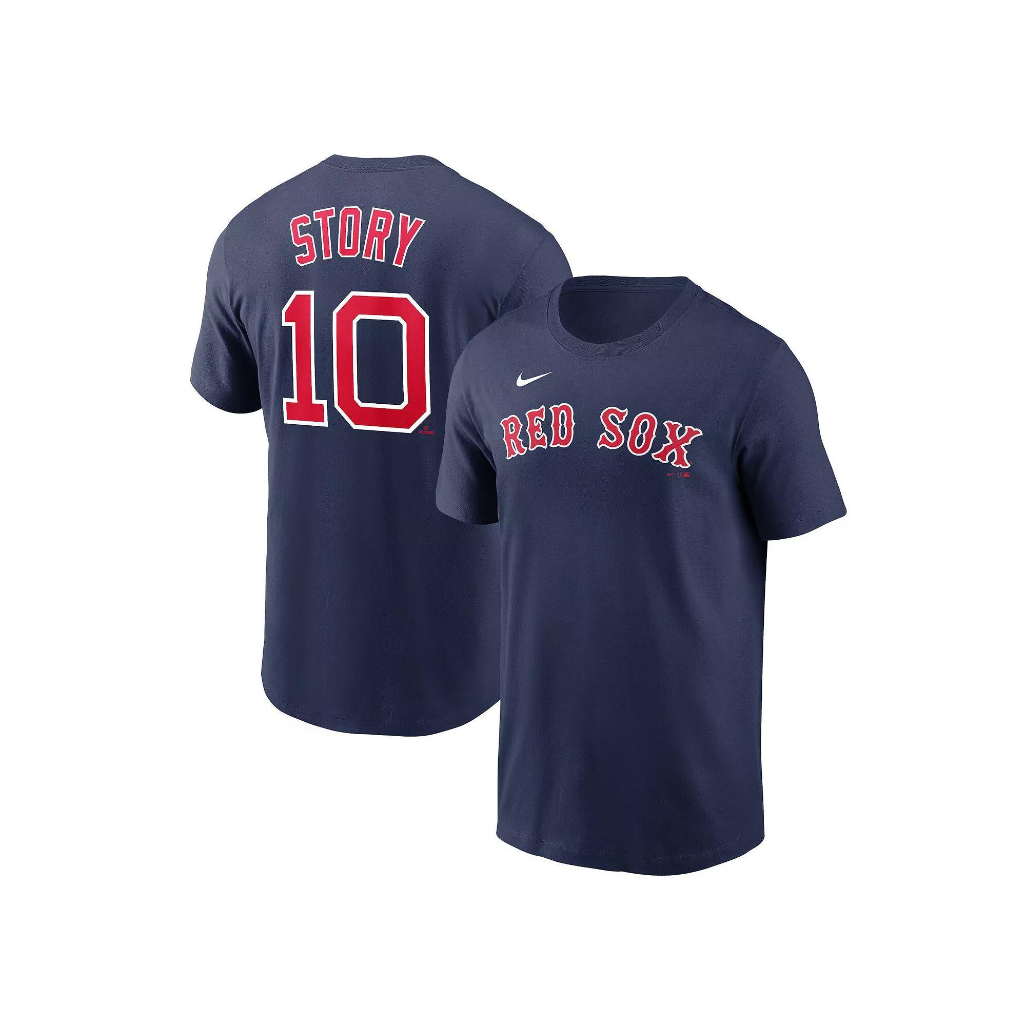 Men's Nike Trevor Story Navy Boston Red Sox Name & Number T-Shirt, Size: Large, Blue Product Image