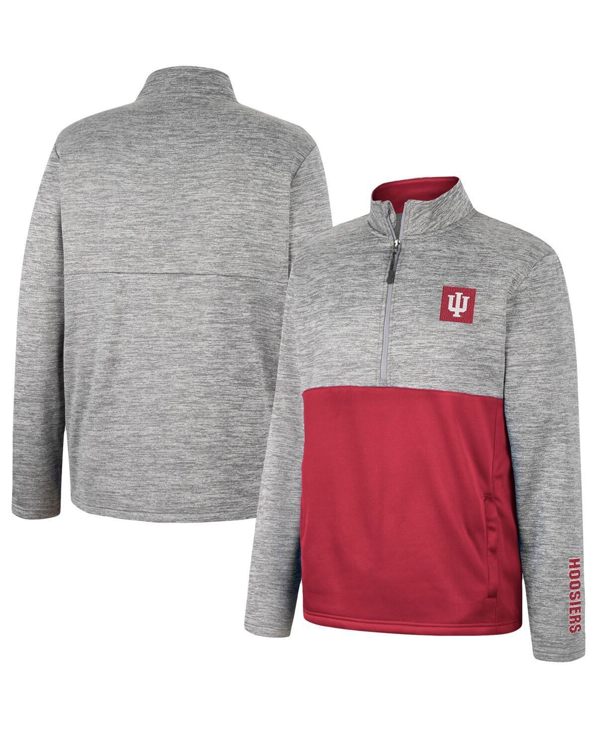 Men's Colosseum Heather Gray Oklahoma Sooners John Half-Zip Jacket, Size: Large, Grey Product Image