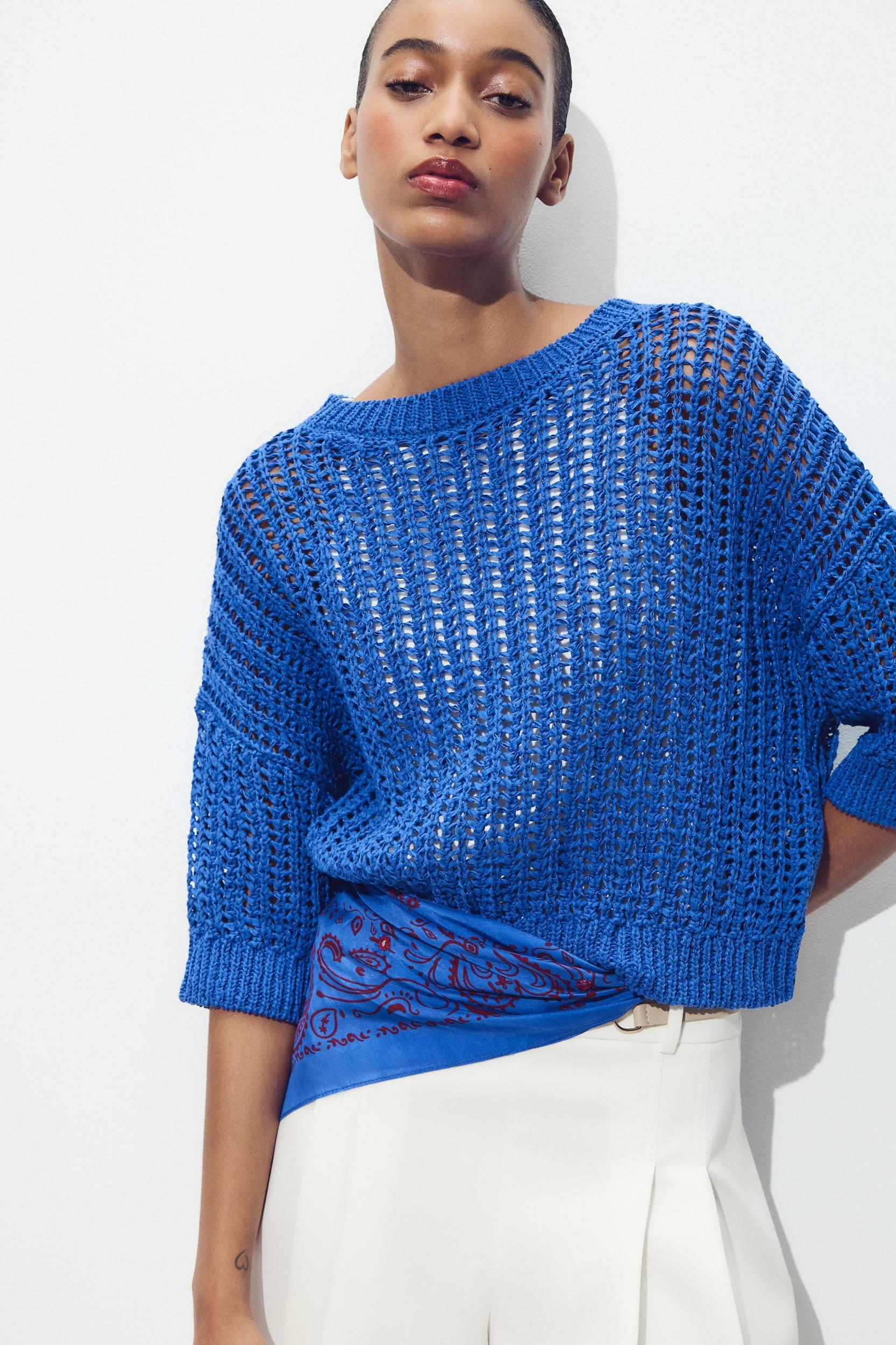 FRENCH SLEEVE KNIT TOP Product Image