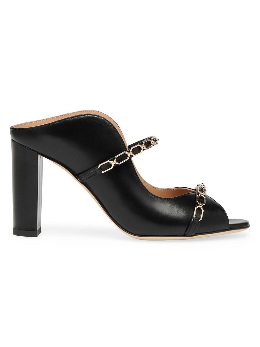 Womens Norah 85MM Chain-Detailed Leather Block Heel Sandals Product Image