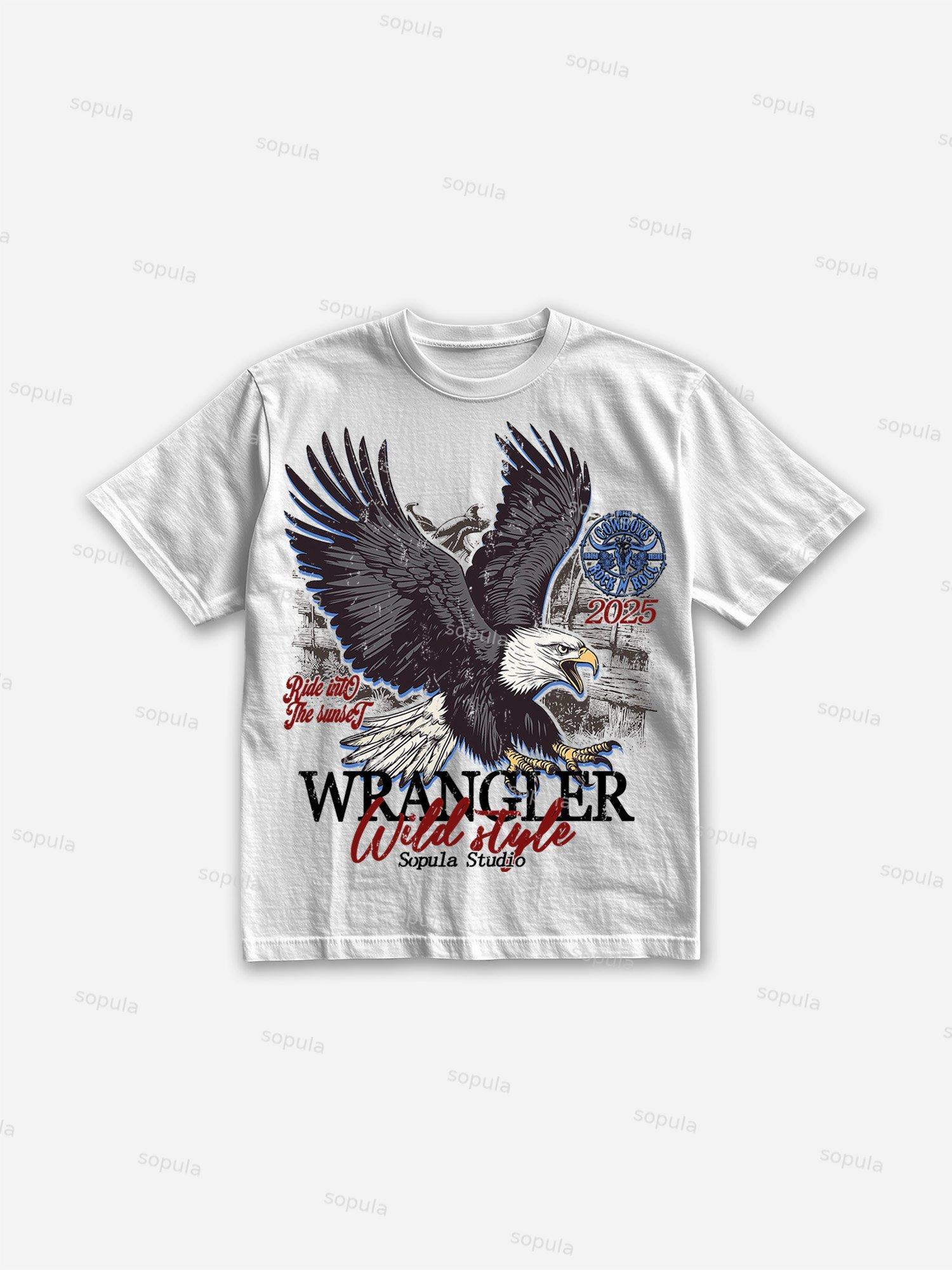 Wrangler Eagle Rodeo Print Cotton T-shirt Product Image
