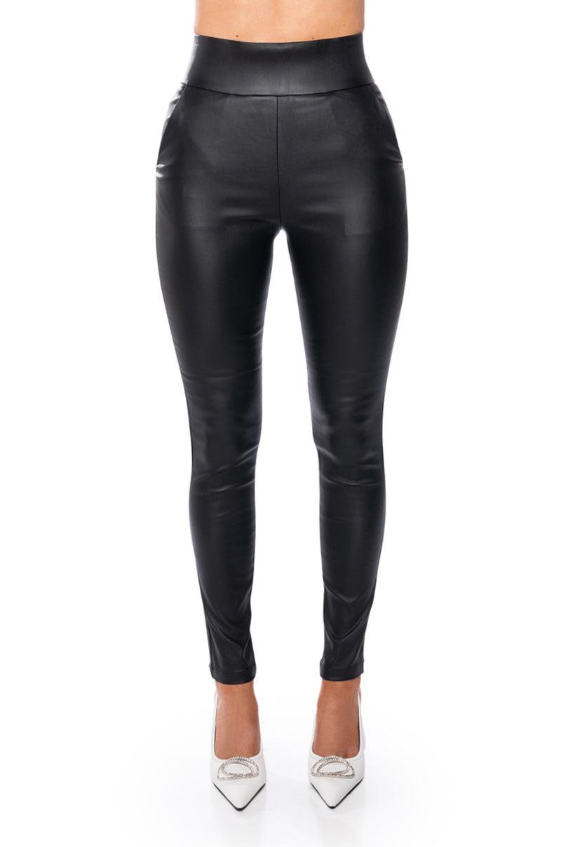 AMMO x AKIRA BIG BOOTY HIGH WAIST PLEATHER PANT WITH 4 WAY STRETCH Product Image
