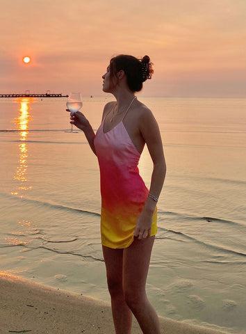Sunset Mini Dress Pink Multi Product Image