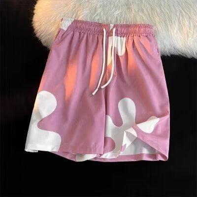 Drawstring Waist Print Shorts Product Image