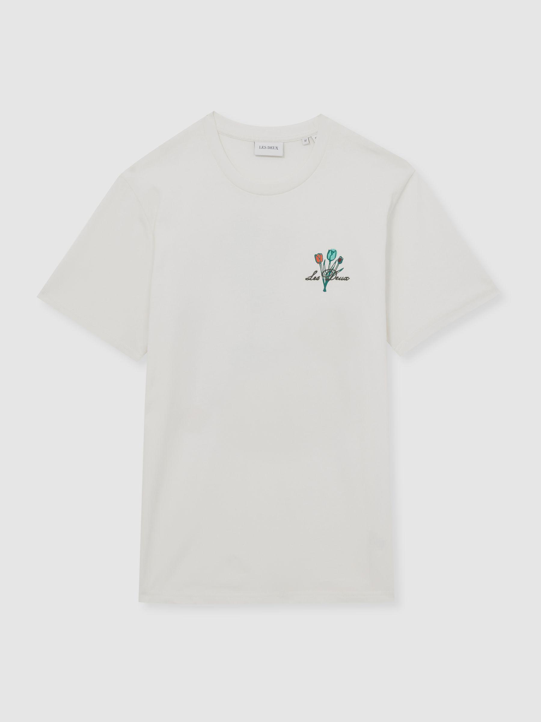 Les Deux 100% Cotton Café Print T-Shirt in Ivory Print Product Image