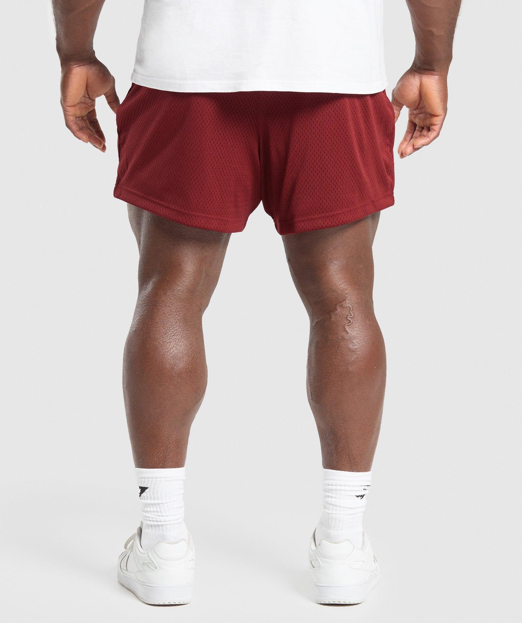 Gymshark Lifting Mesh 5" Shorts - Sets Red Male Product Image
