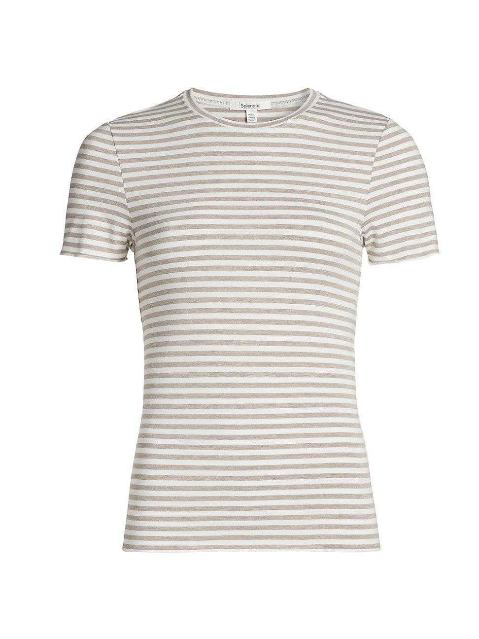 Womens Bamboo Striped Stretch Jersey T-Shirt Product Image