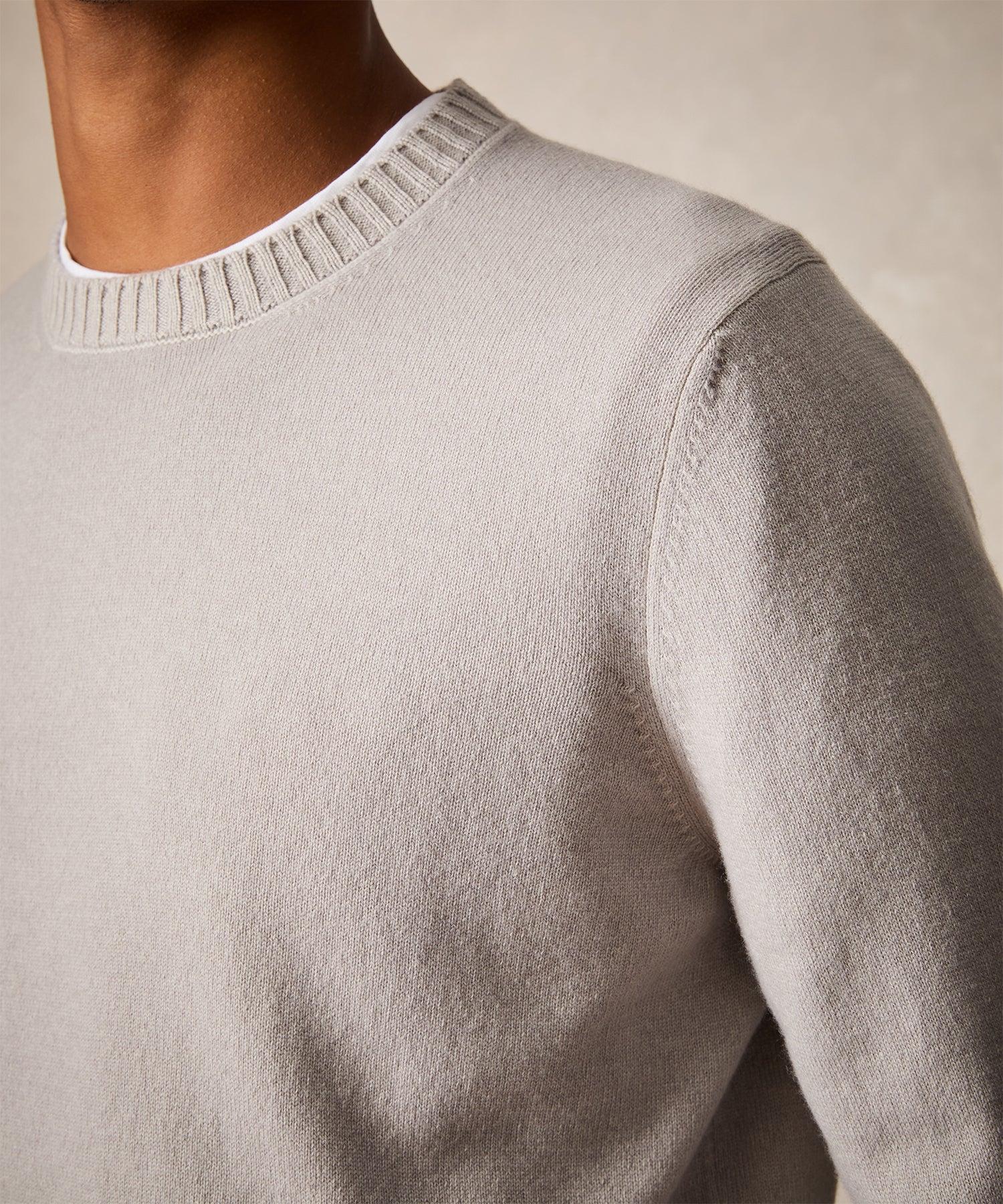 Italian Garment Dyed Wool Cashmere Crewneck Sweater Product Image