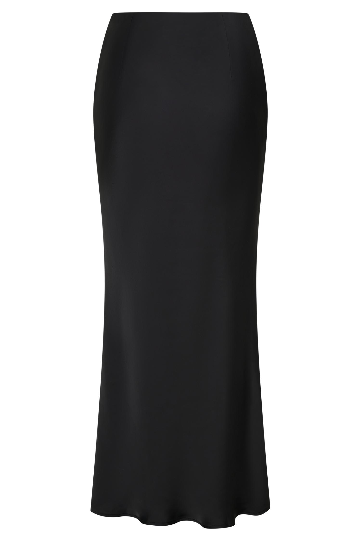 Viviana Satin Maxi Skirt - Black Product Image