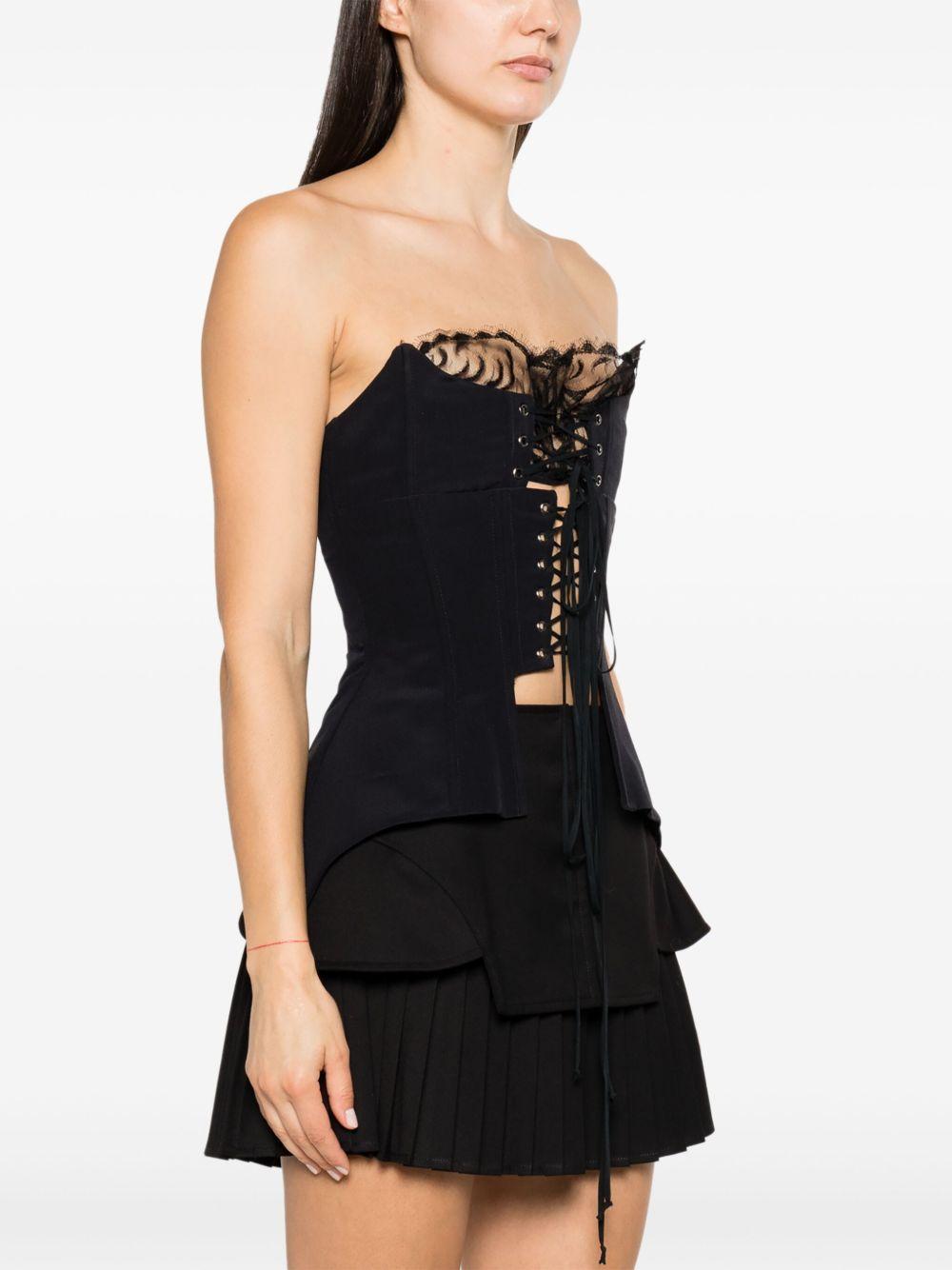 corset-style panelled-lace top Product Image