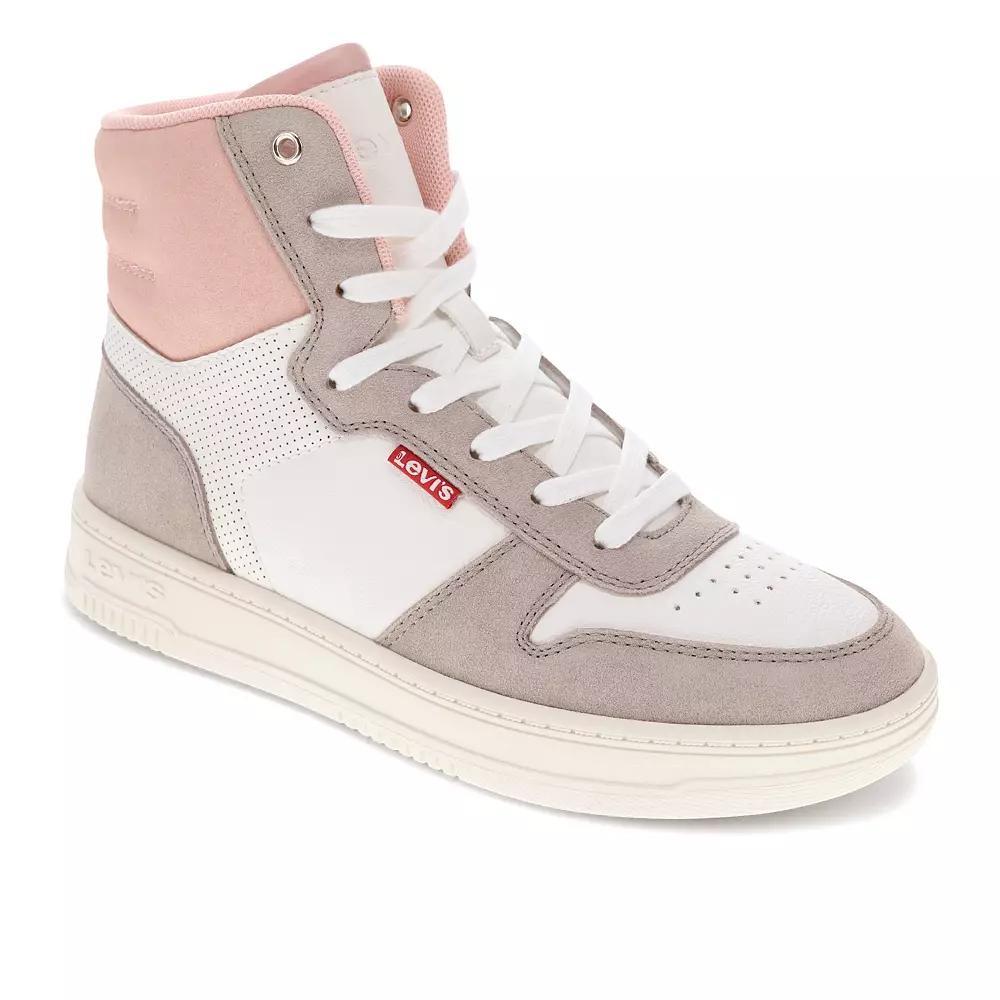 Levi's Drive Hi 2 Women's Hightop Sneakers, Size: 10, Winter White Brown Product Image