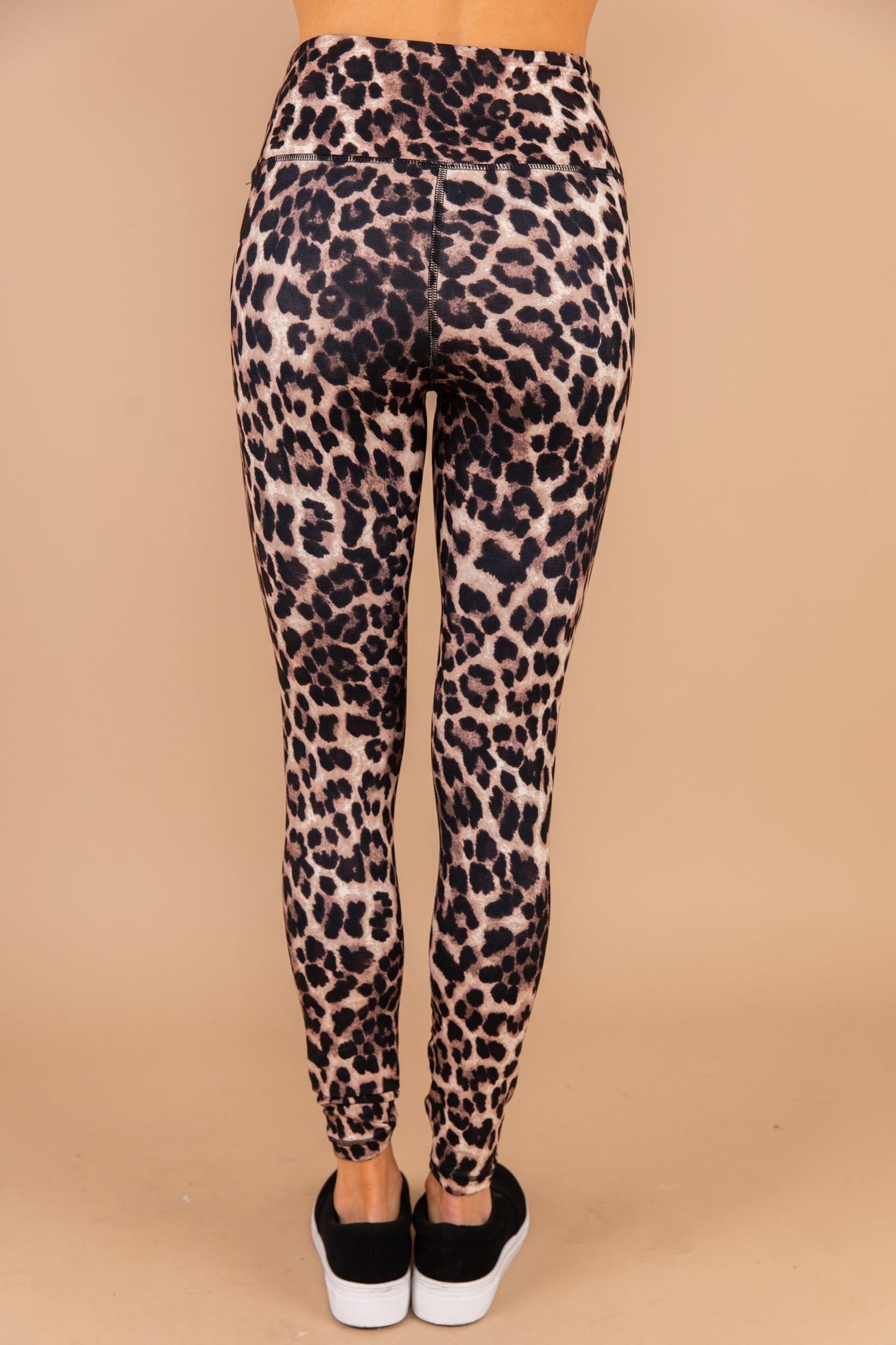 Wild Adventures Brown Leopard Leggings Female Product Image