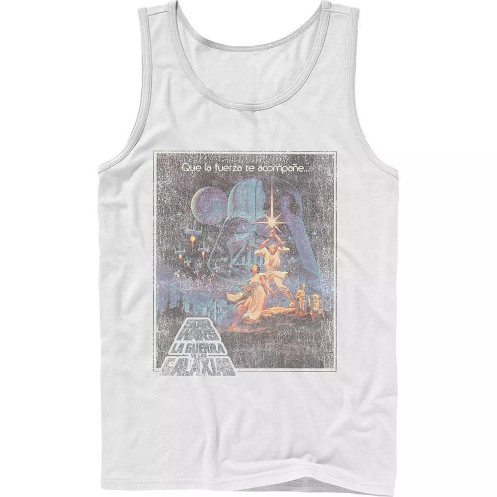Men's Star Wars Faded VHS Cover Tank Top, Size: Large, White Product Image