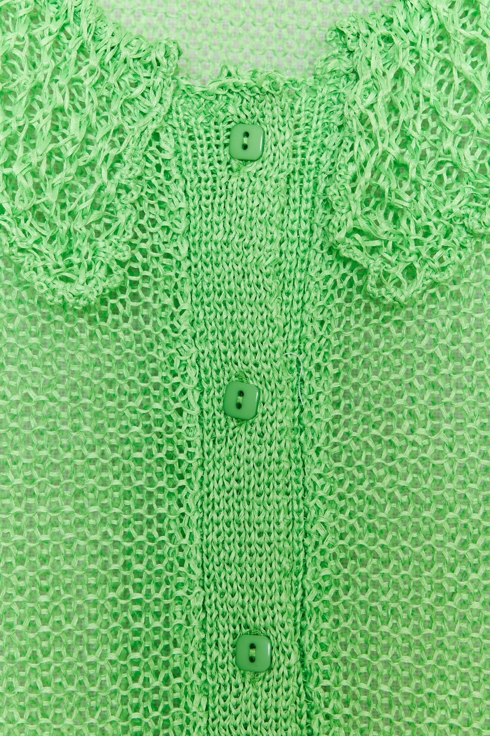 SHORT SLEEVE OPEN KNIT CARDIGAN Product Image