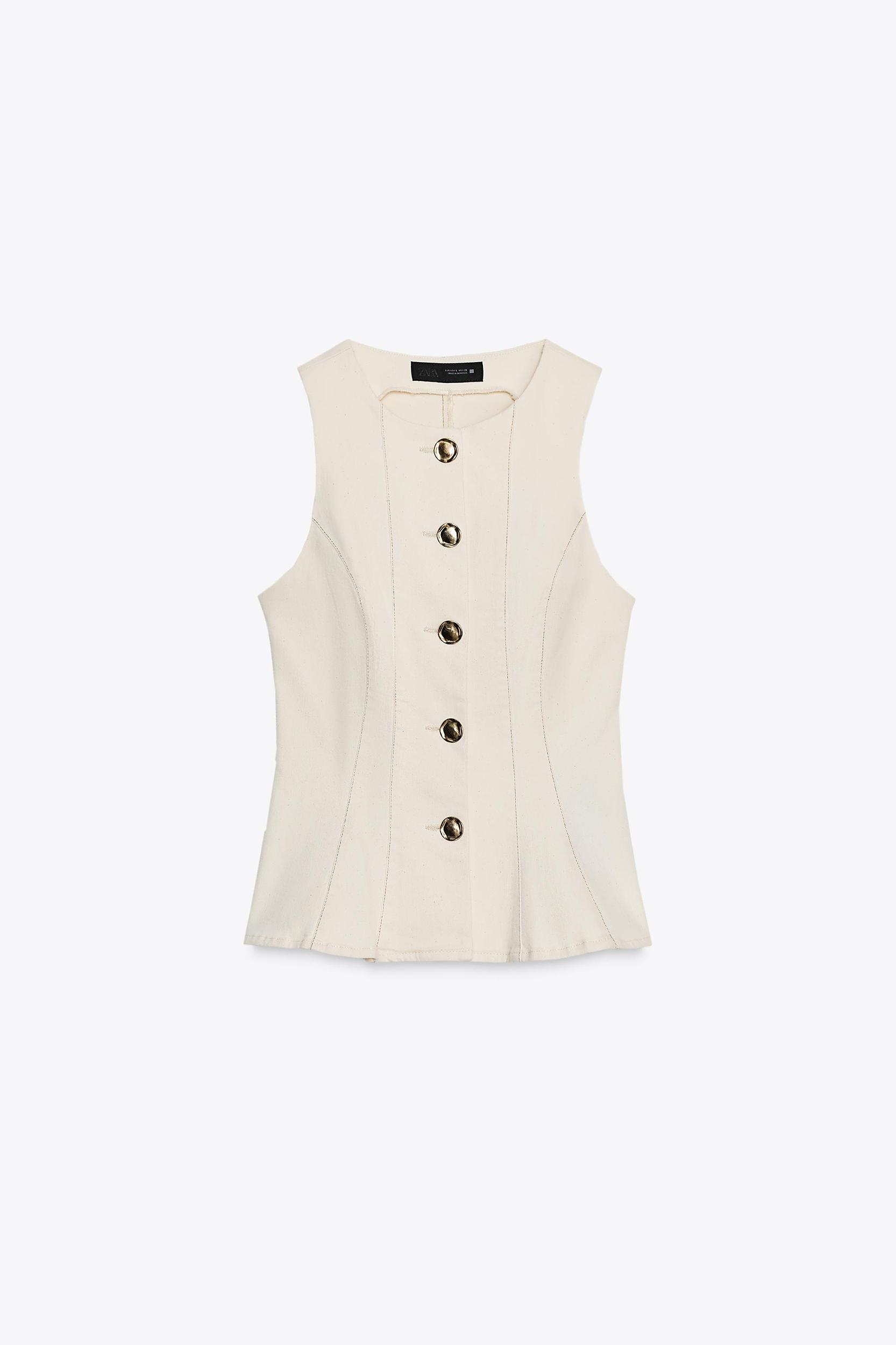 STITCHED PEPLUM VEST Product Image