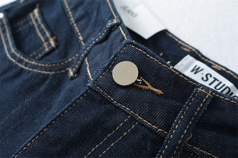 High Waist Unwashed Wide Leg Jeans (Various Designs) Product Image
