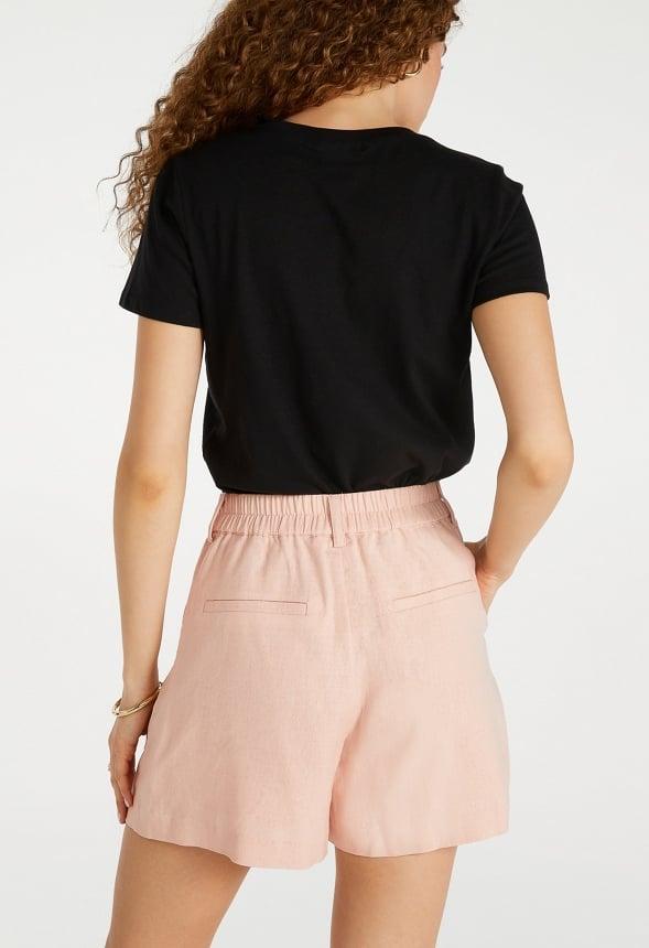 Linen High-Rise Trouser Shorts Product Image