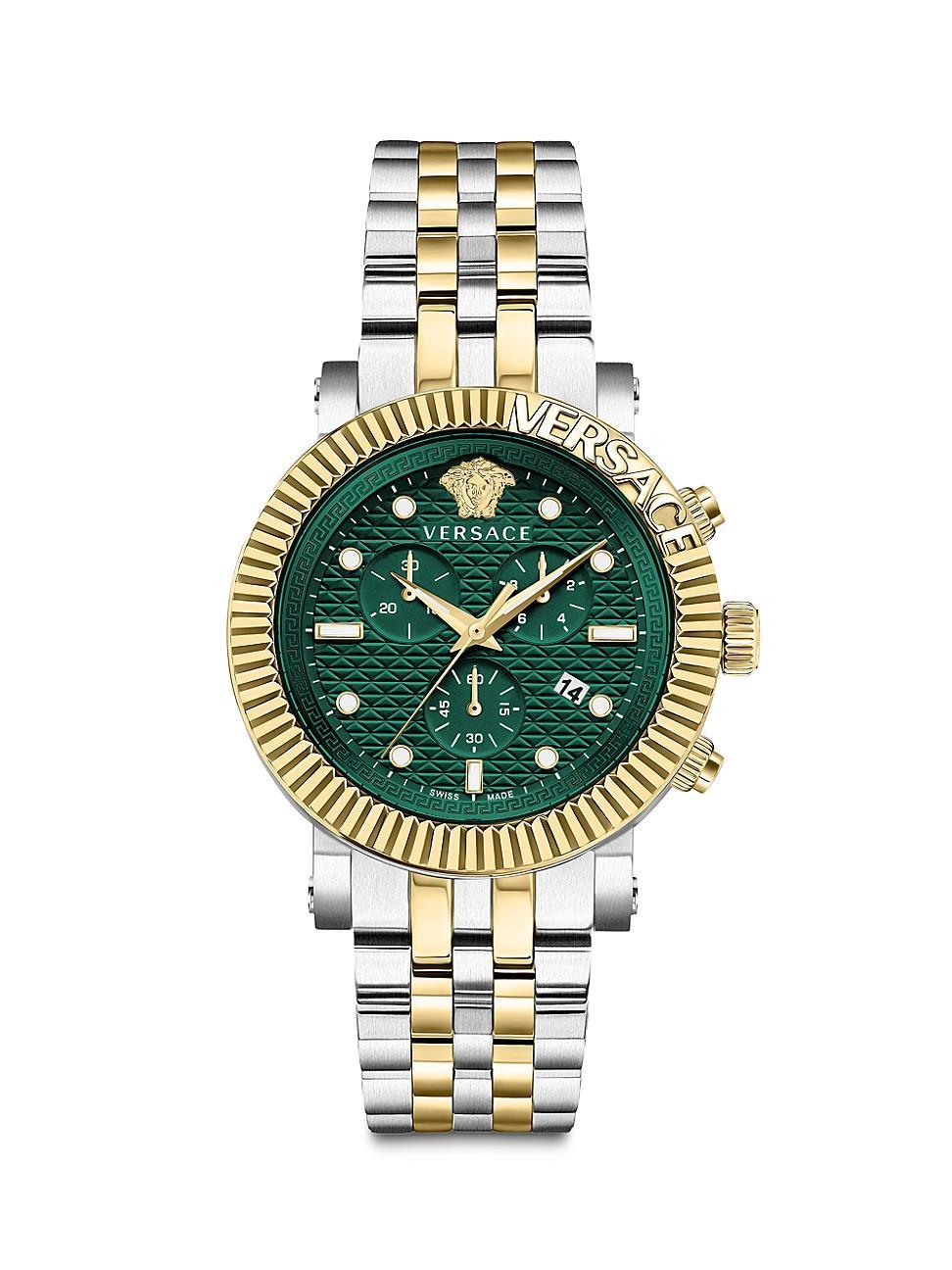 Mens V-Chrono Classic Two-Tone Bracelet Watch, 45mm Product Image