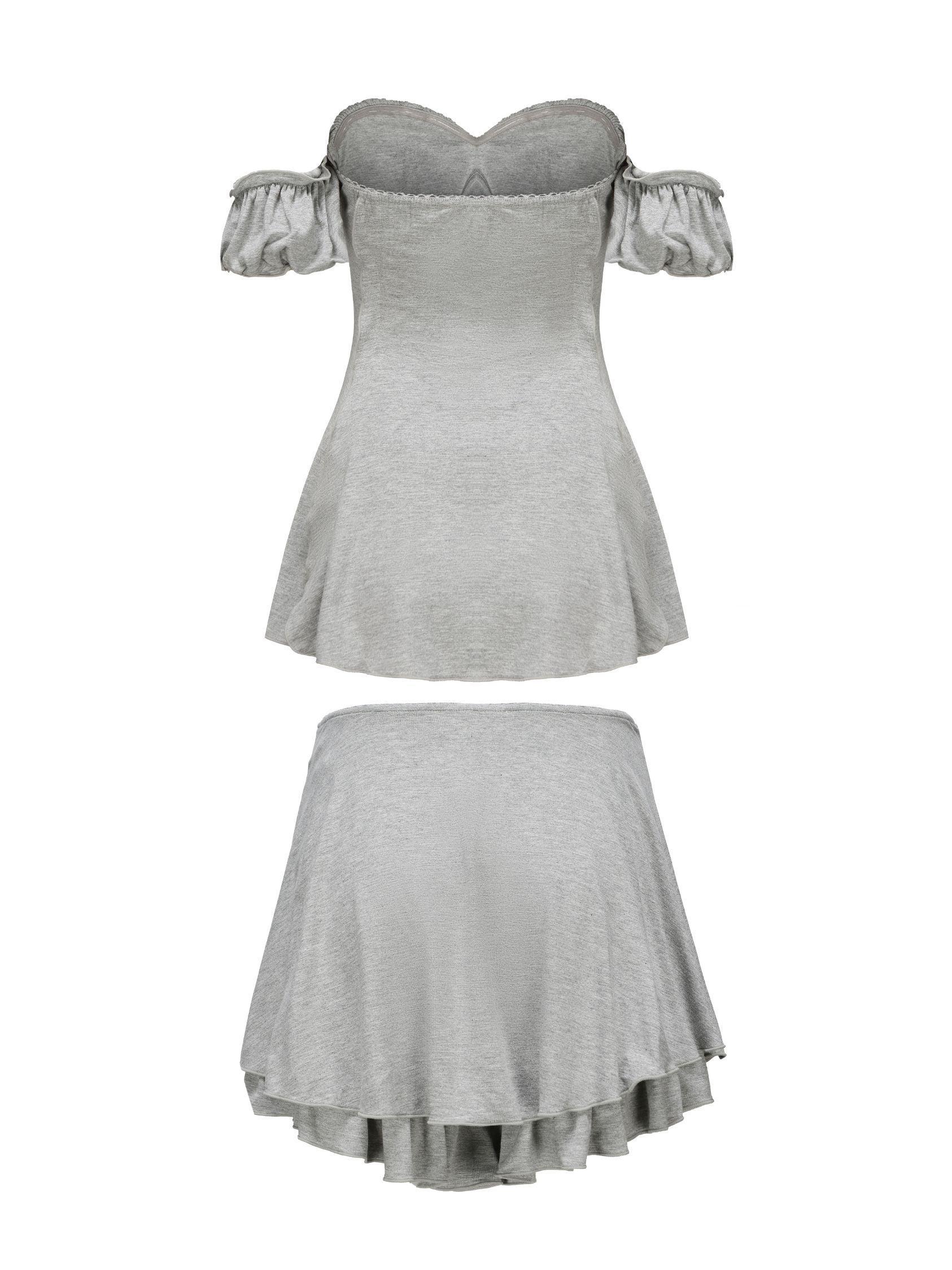 Heidi Top + Skirt (Grey) (Final Sale) Product Image