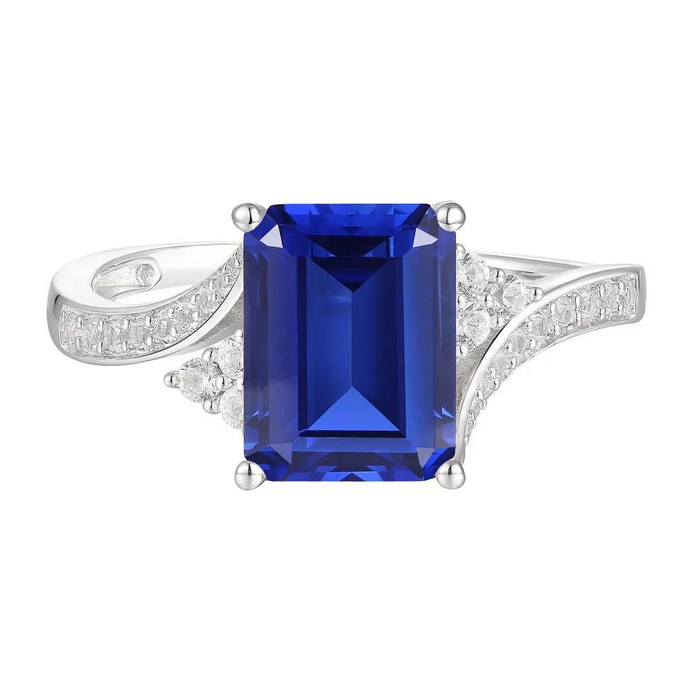 Stirling Silver Lab-Created Sapphire Ring, Women's, Size: 7, Sterling Product Image