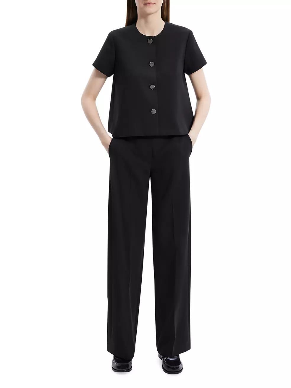 A-Line Short-Sleeve Round Neck Top Product Image