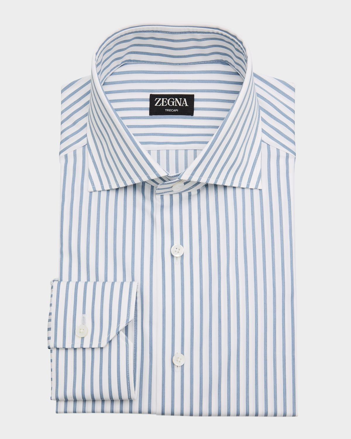 Mens Trecapi Cotton Stripe Dress Shirt Product Image
