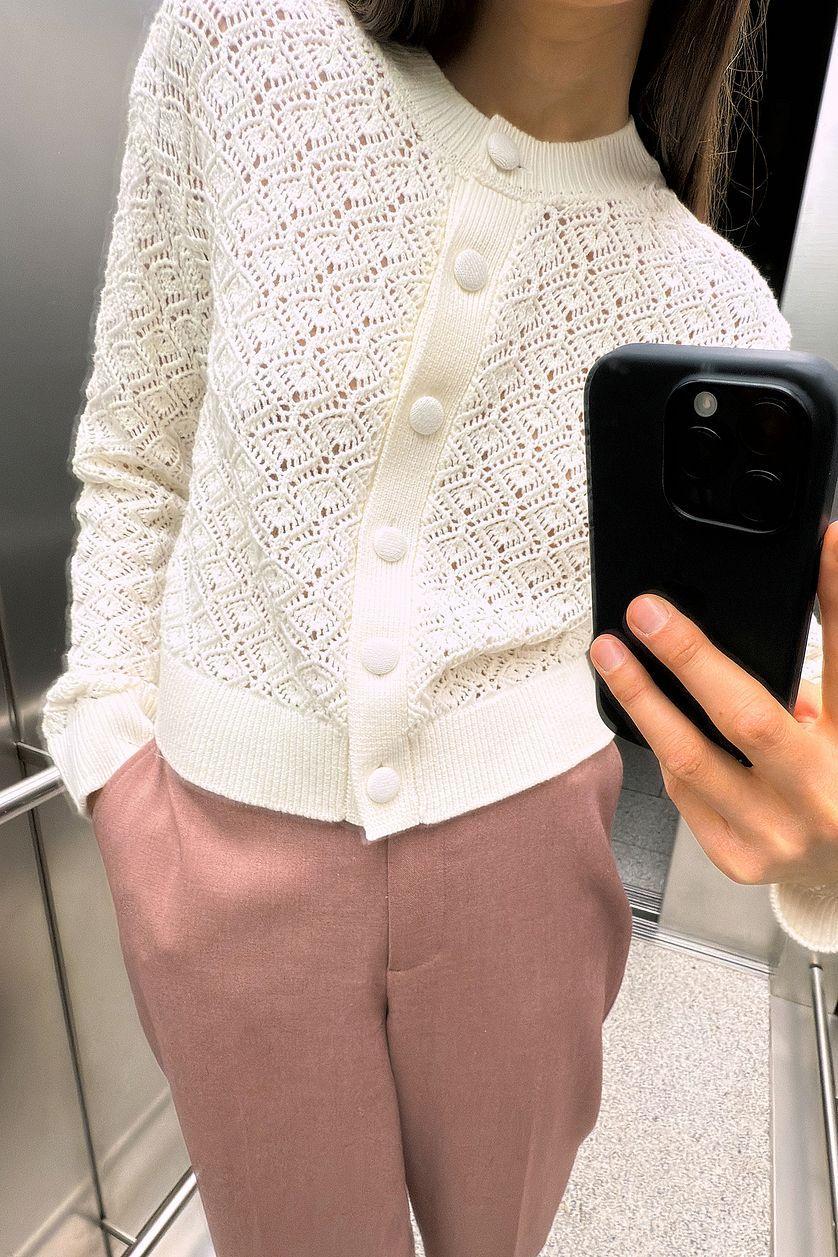 Knitted Pointelle Cardigan Product Image