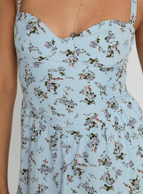 Izebella Maxi Dress Blue Floral Product Image