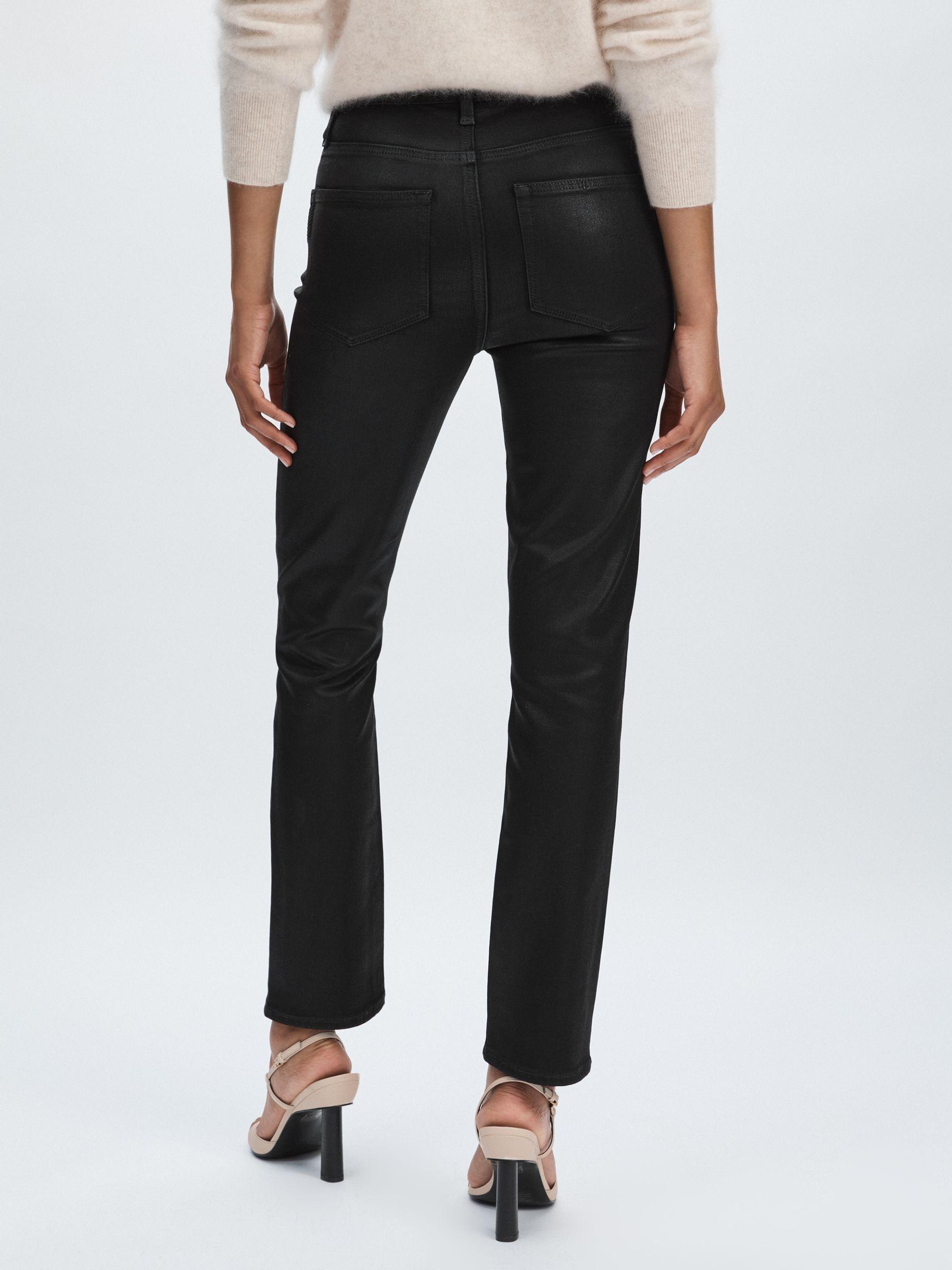 Paige Coated Straight-Leg Jeans in Black Product Image
