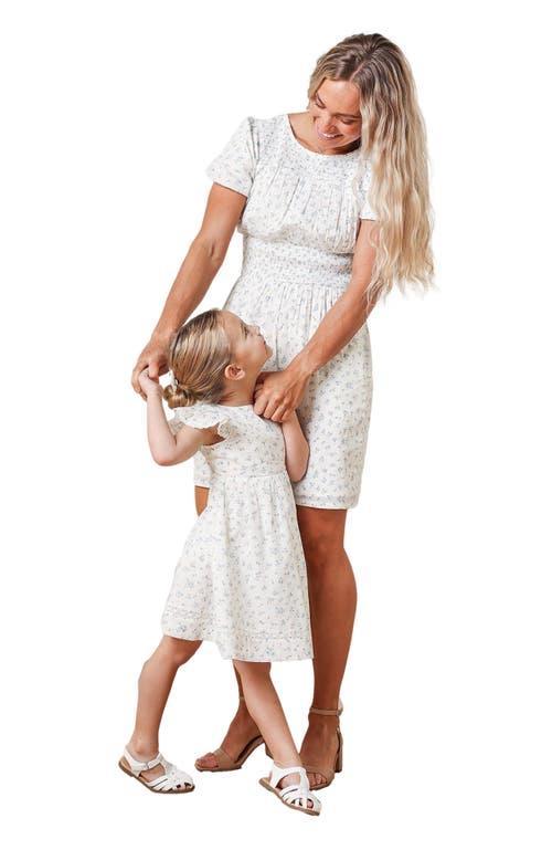 Hope & Henry Women's Organic Smocked Waist Dress in Natural Ditsy Floral at Nordstrom, Size 12 Product Image