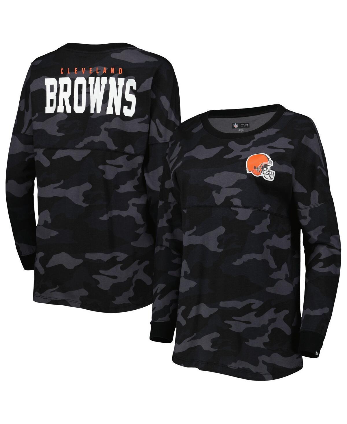 Women's New Era Black Cleveland Browns Camo Long Sleeve T-Shirt, Size: Large Product Image