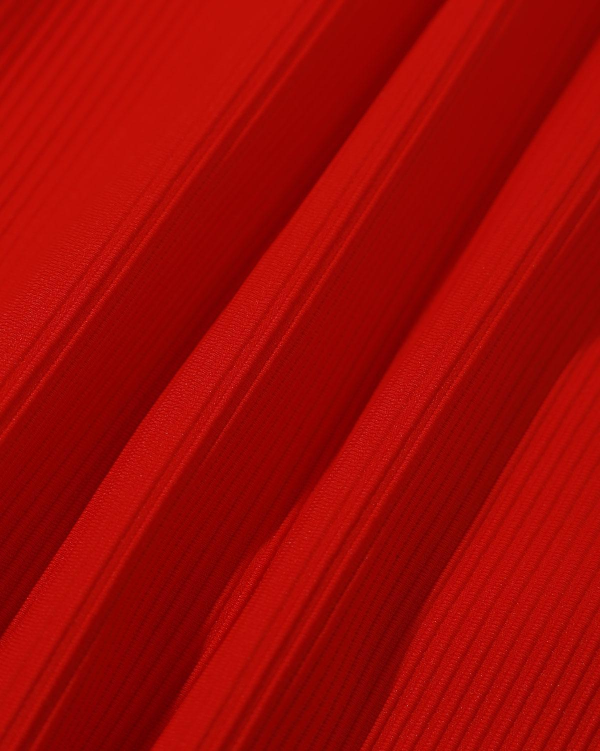The Red Ribbed Cross Back One-Piece Swimsuit Product Image