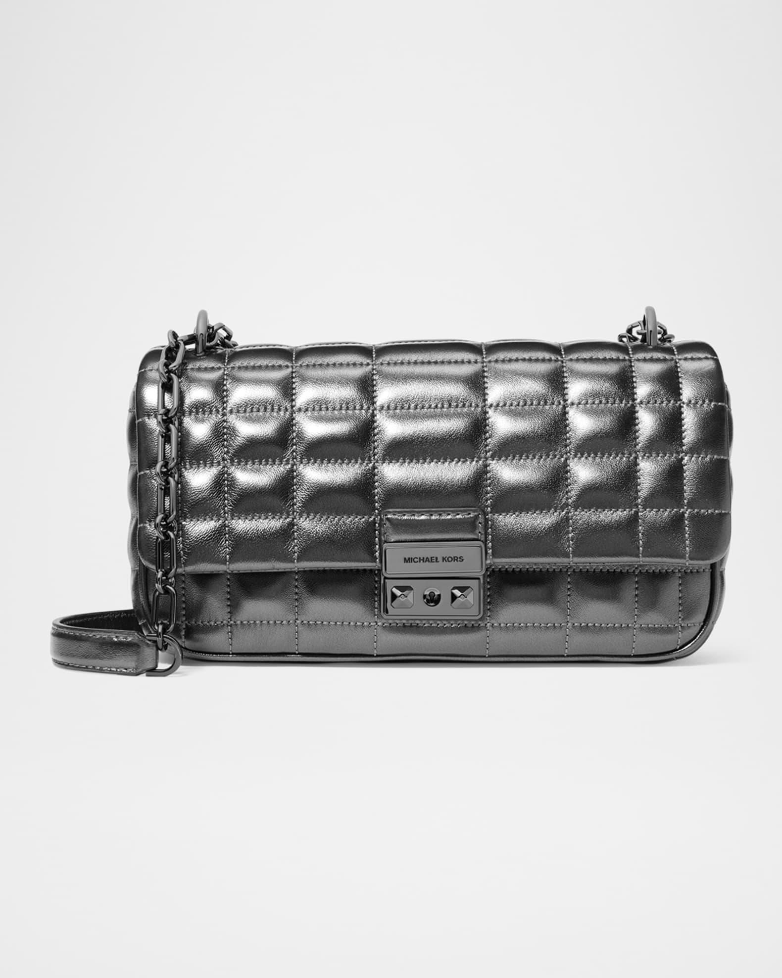 Tribeca Convertible Quilted Metallic Leather Shoulder Bag Product Image