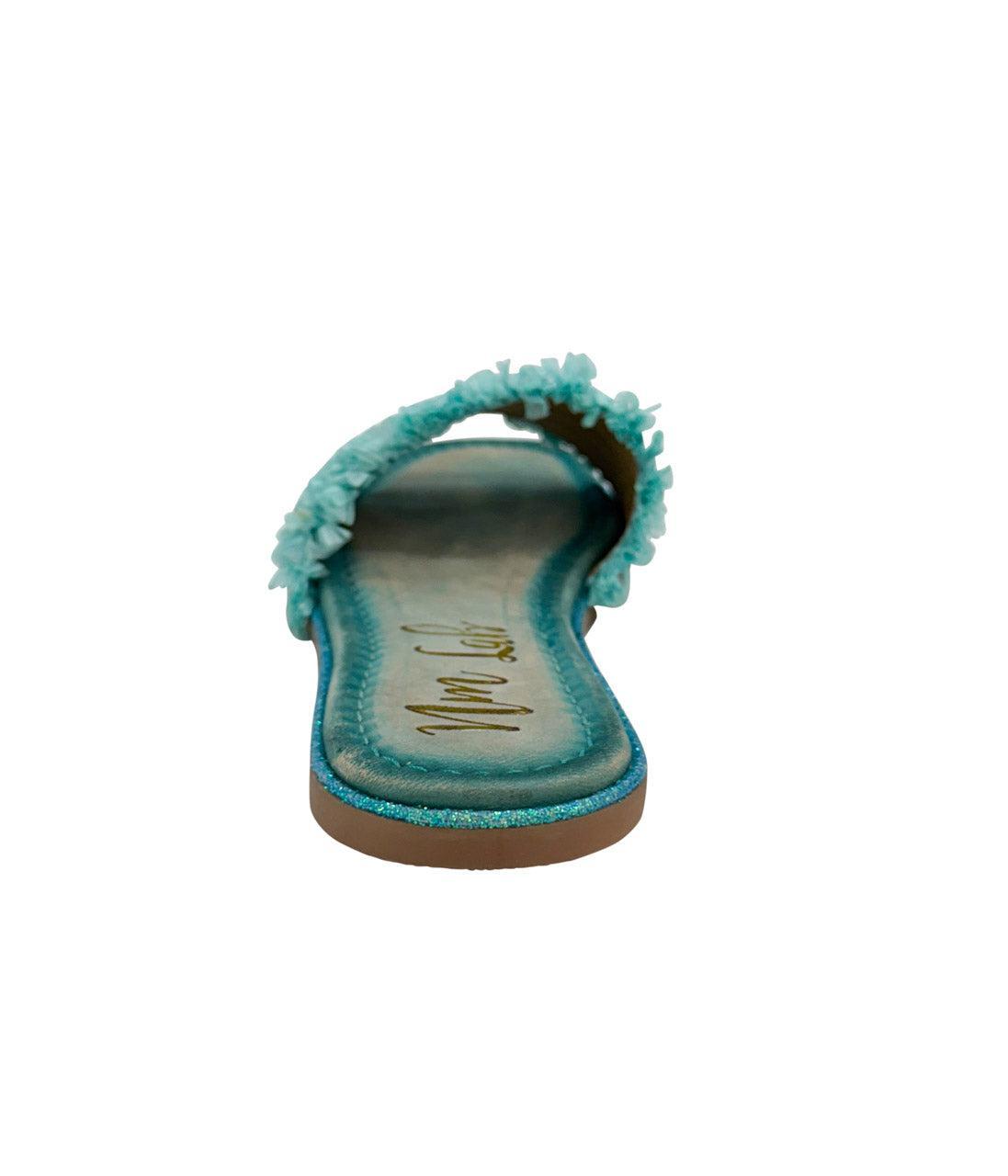 Juana Woven Sandals in Aqua Blue Product Image