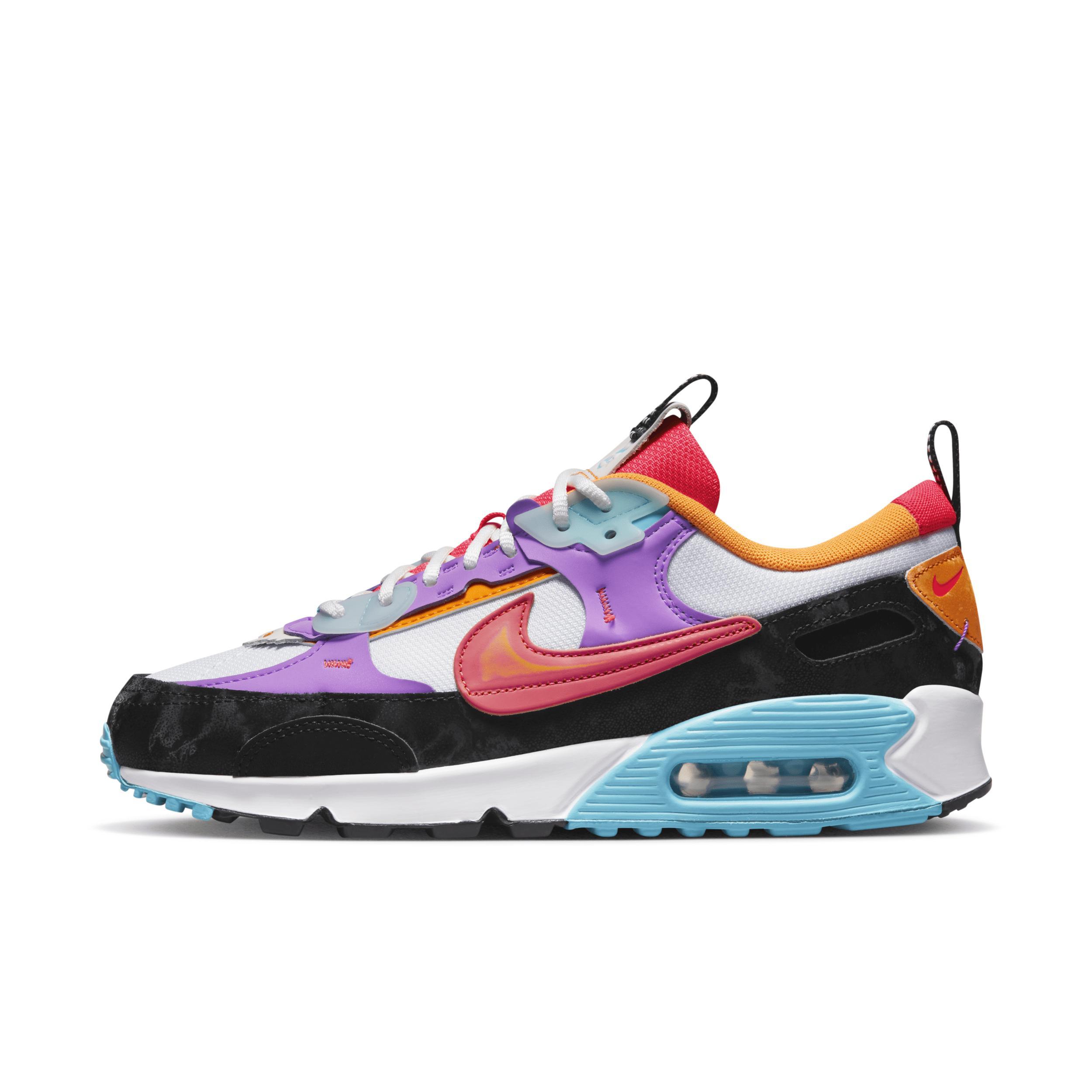 Nike Womens Air Max 90 Futura - Running Shoes White/Bright Crimson Product Image