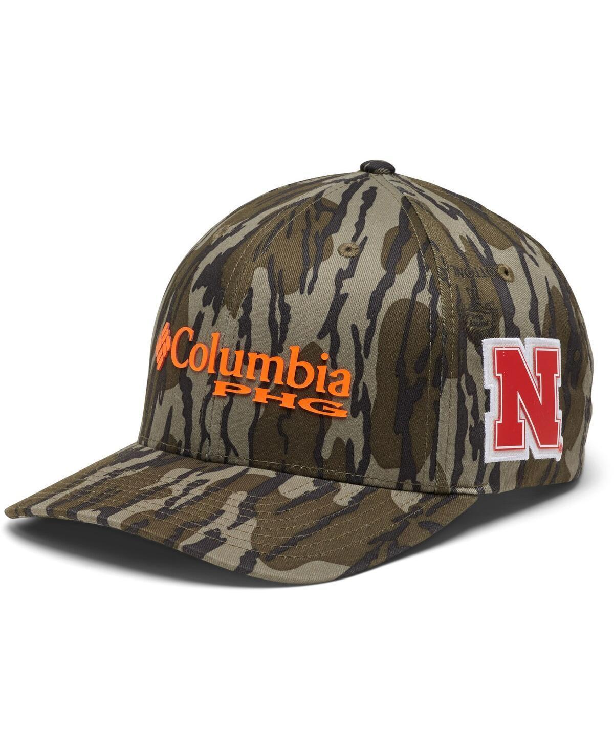 Men's Columbia Mossy Oak Camo Nebraska Huskers Bottomland Flex Hat, Size: Small/Medium, Green Product Image