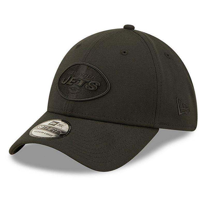 Men's New Era New York Jets Black On Black 39THIRTY Flex Hat, Size: Small/Medium Product Image