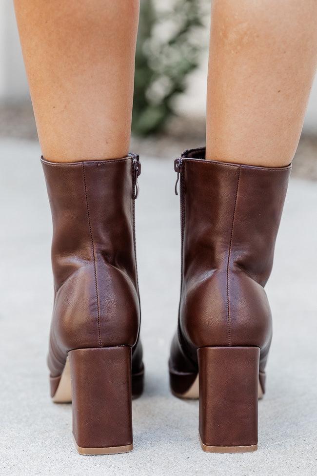Candace Brown Square Toe Booties FINAL SALE Product Image