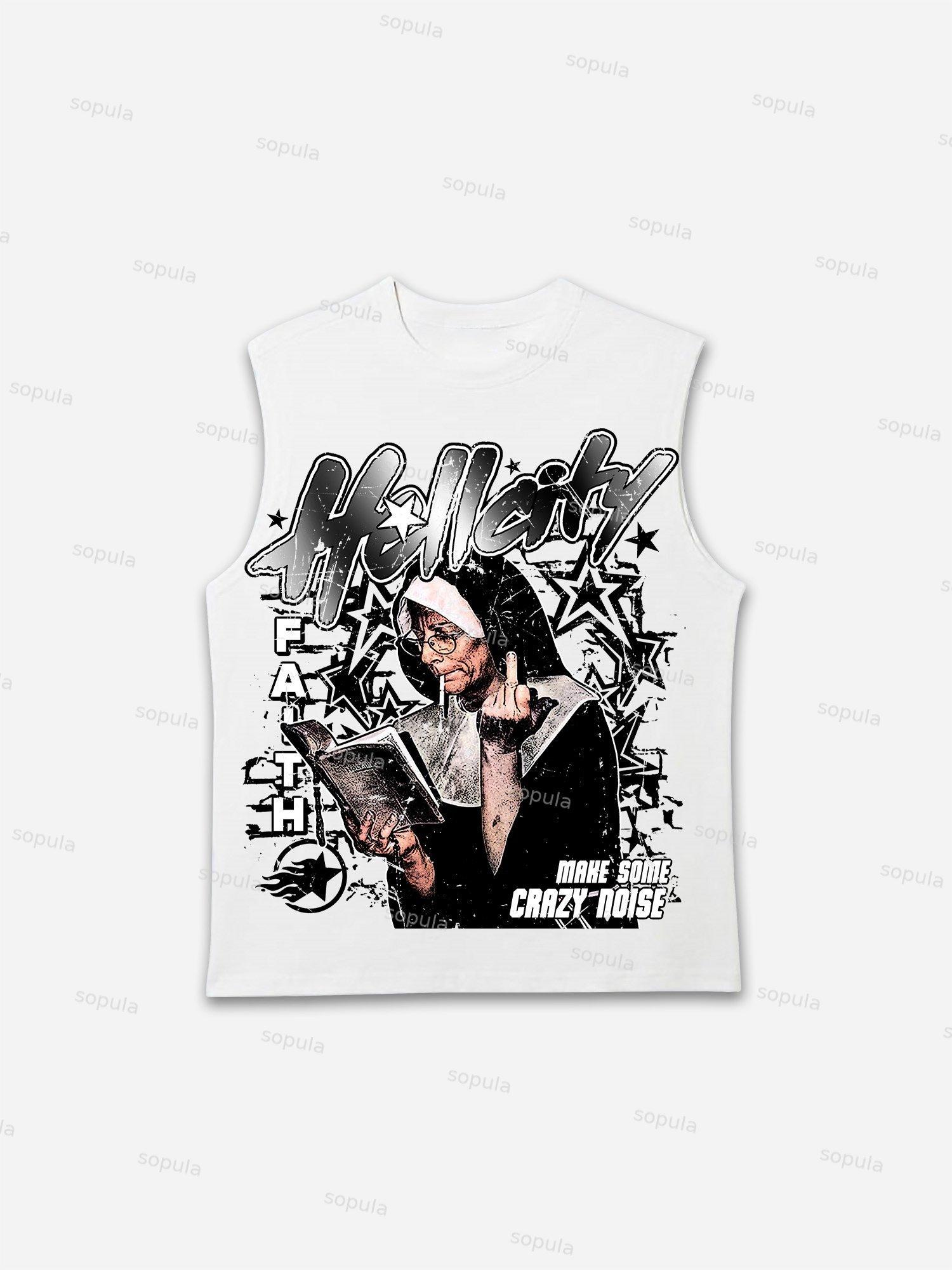 Hellcity - New Printed Pattern Design Print Cotton Tank Top Product Image