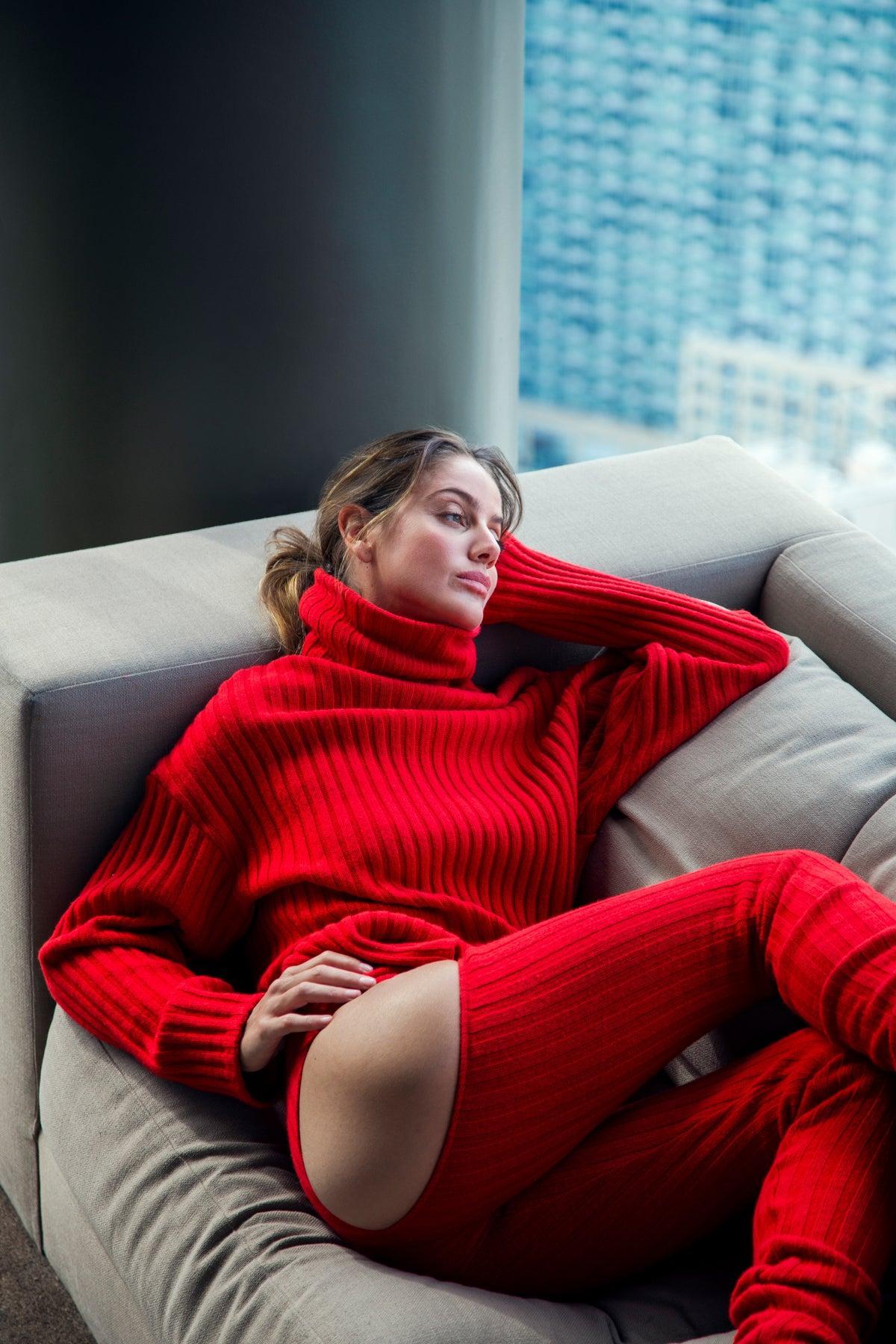 Ribbed Knit Oversized Sweater Product Image