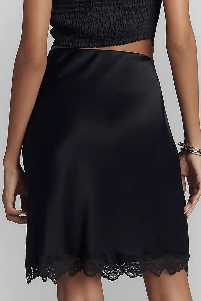 The Tilda Knee-Length Slip Skirt: Lace Trim Edition Product Image